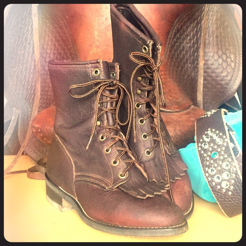Lacer Laredo western leather boots roper paddock